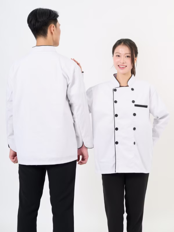 Áo đồng phục bếp may sẵn dài tay